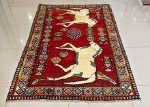 1960 SHIRAZ RUG 4’ 3” x 6’ 6” (MED.FEA.130)