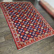 1950 VARAMIN RUG 4’ 9” x 6’ 5” (MED/FEA#6361)