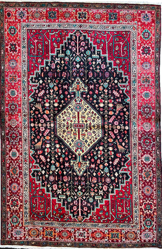 1950 BIDJAR RUG 4’ 5” x 6’ 8” (FEA.MED#1288)