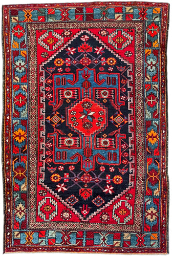 1930 PERSIAN ZANJAN RUG 4’ 5” x 6’ 7” (MED.FEA.202)