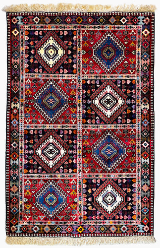 1970 YALAMEH RUG 3’ 4” x 5’ (MED.FEA.2945)