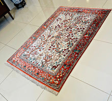 1970 SILK QOM RUG 3’ 4” x 5’ (MED.FEA.500)