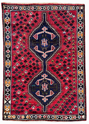 1970 SHIRAZ RUG 3’ 4” x 4’ 10” (MED.244)