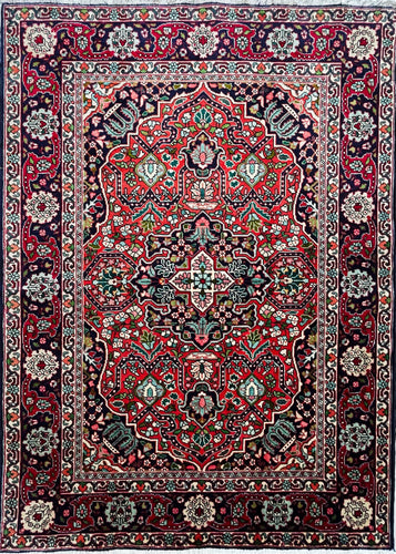 1970 TABRIZ RUG 4’ 8” x 6’ 6” (MED/FEA#569)