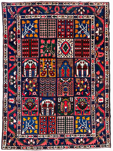 1930 BAKHTIARI RUG 5’ x 6’ 10” (MED.FEA.185)