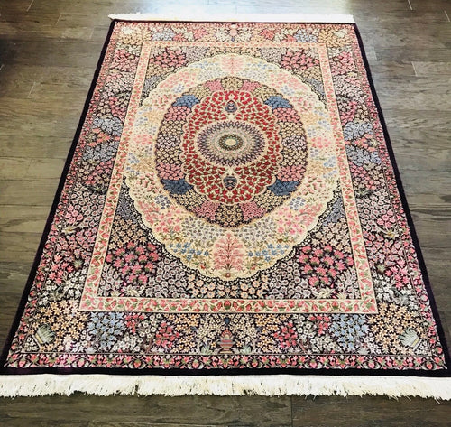 1990 Qom Rug 4’ 6” x 6’ 6” (FEA#789)