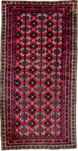 1940 BALUCH RUG 3’ 3” x 6’ 5” (MED#6406)