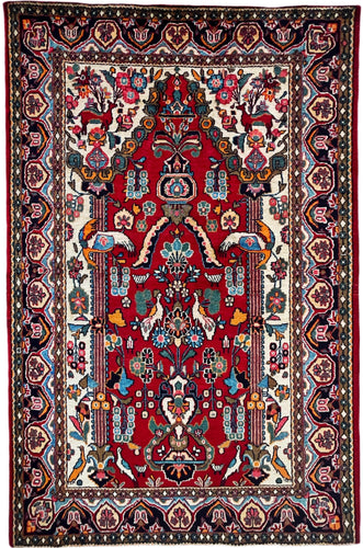 1950 KASHAN HAROON RUG 4’ 4” x 6’ 8” (MED.FEA.1130)