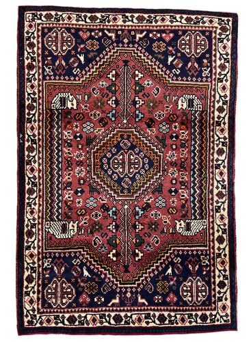 1950 SHIRAZ RUG 3’ 5” x 5’ (MED.288)