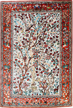 1970 SILK QOM RUG 3’ 4” x 5’ (MED.FEA.500)