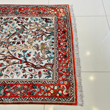 1970 SILK QOM RUG 3’ 4” x 5’ (MED.FEA.500)