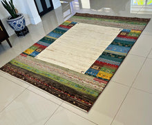 1980 GABBEH RUG 5’ 7” x 7’ 7” (MED.FEA.1912)