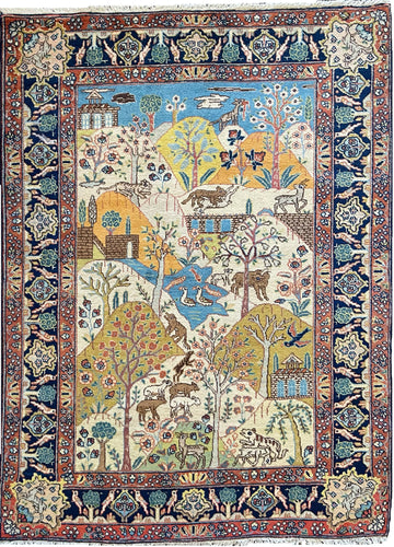 1930 TABRIZ RUG 4’ 6” x 6’ 2” (FEA#792)